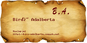 Biró Adalberta névjegykártya